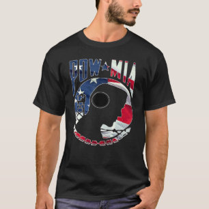 Camiseta A bandeira americana POW MIA Eagle não é esquecida