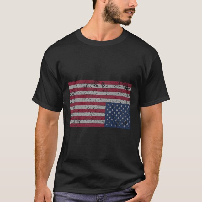 Camiseta A bandeira americana se afunda de cabeça para baix (Frente)