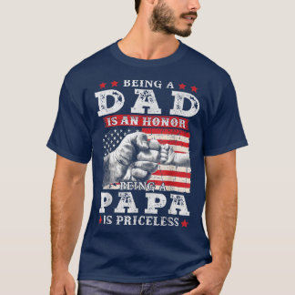 Camiseta A Bandeira Americana Ser Pai É Uma Honra Ser Um Bl