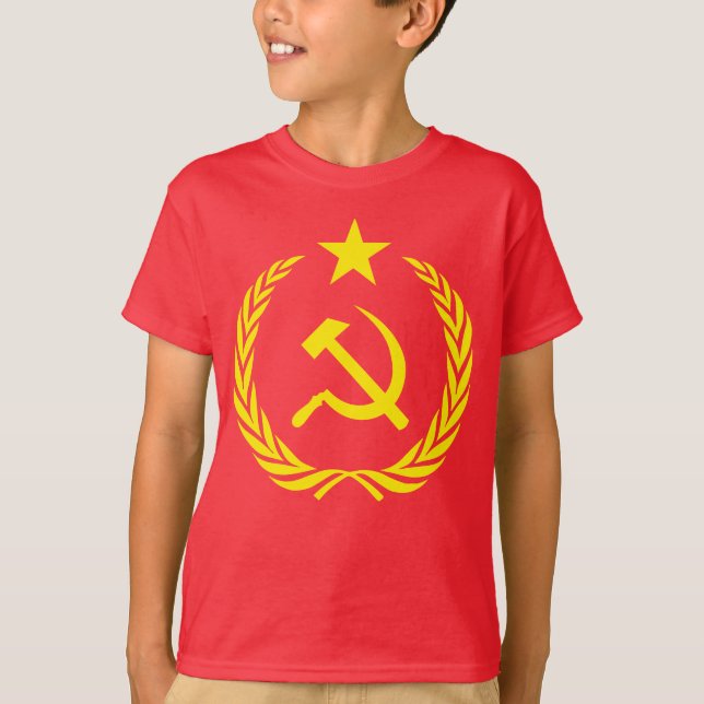 Camiseta A bandeira comunista da guerra fria caçoa o (Frente)