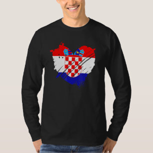 Camiseta A Bandeira Da Croácia Eu Amo A Croácia Ela Está No