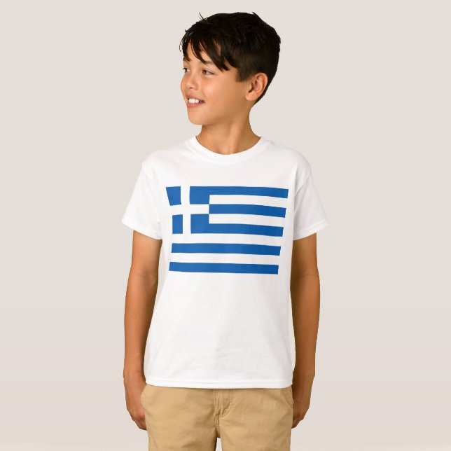 Camiseta A bandeira da Grécia  (Frente Completa)