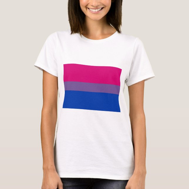Camiseta A bandeira do Bi voa para o orgulho bissexual (Frente)