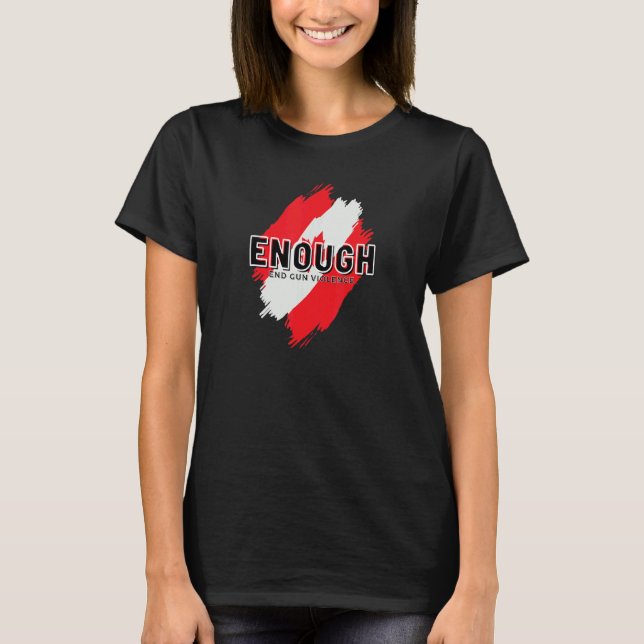 Camiseta A bandeira do Canadá termina com a violência contr (Frente)