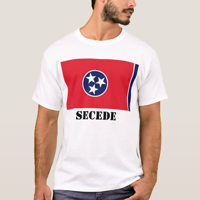 Camiseta A bandeira do estado de Tennessee, SECEDE (Frente)