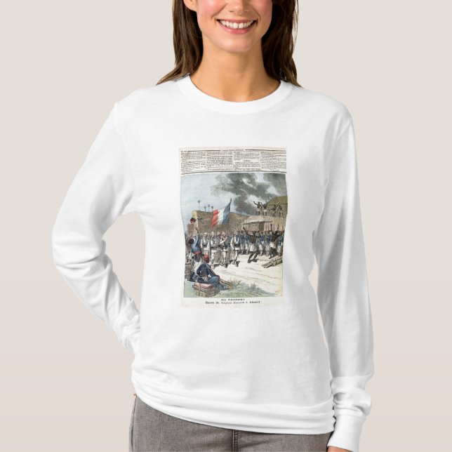 Camiseta A bandeira francesa que entra em Abomey (Frente)
