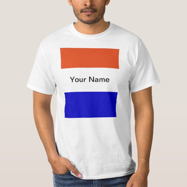 Camiseta A bandeira holandesa, adiciona-o possui o nome, (Frente)