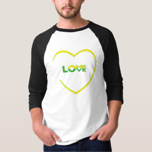 Camiseta A bandeira jamaicana do One Love One Heart é color
