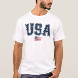 Camiseta A bandeira Patriótica Americana dos EUA foi aflita