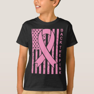 Camiseta A bandeira rosa de sensibilização do Cancer da mam