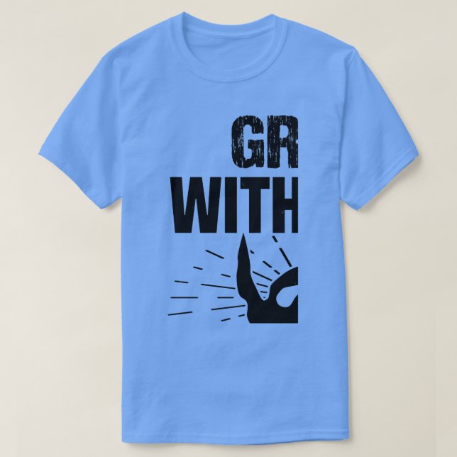 Camiseta A barba cresce com visto cuidadoso com orgulho (Frente do Design)