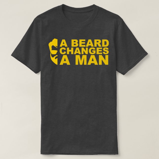 Camiseta A barba muda um homem (Frente do Design)