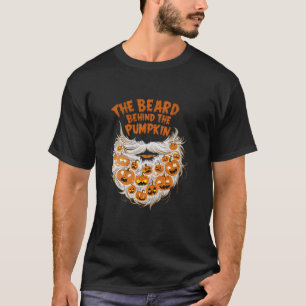 Camiseta A Barba Por Trás Da Pumpkin Halloween Engraçada Gr