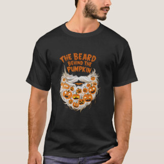 Camiseta A Barba Por Trás Da Pumpkin Halloween Engraçada Gr