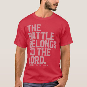 Camiseta A Batalha Pertence ao Senhor Versão Bíblica Cristã