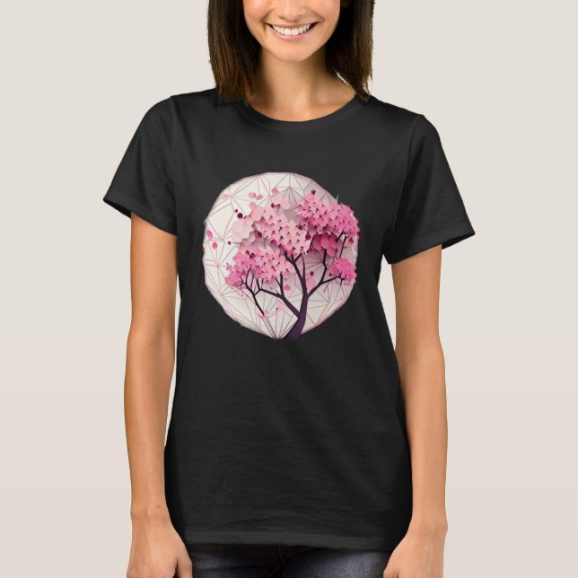 Camiseta A Beautiful Symbol of Renewal Cherry Blossom Geome (Frente)