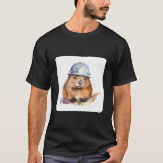 Camiseta A Beaver Wearing A Hard Animal Engineer Headwear