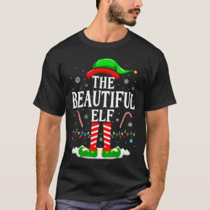 Camiseta A Bela Elf Engraçada Família Xmas Correspondente C