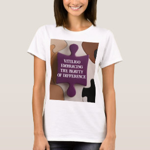 Camiseta A Beleza está nas Peças: Consciência do Vitiligo