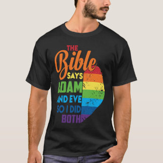 Camiseta A Bíblia diz Adam e Eve, então eu fiz os dois