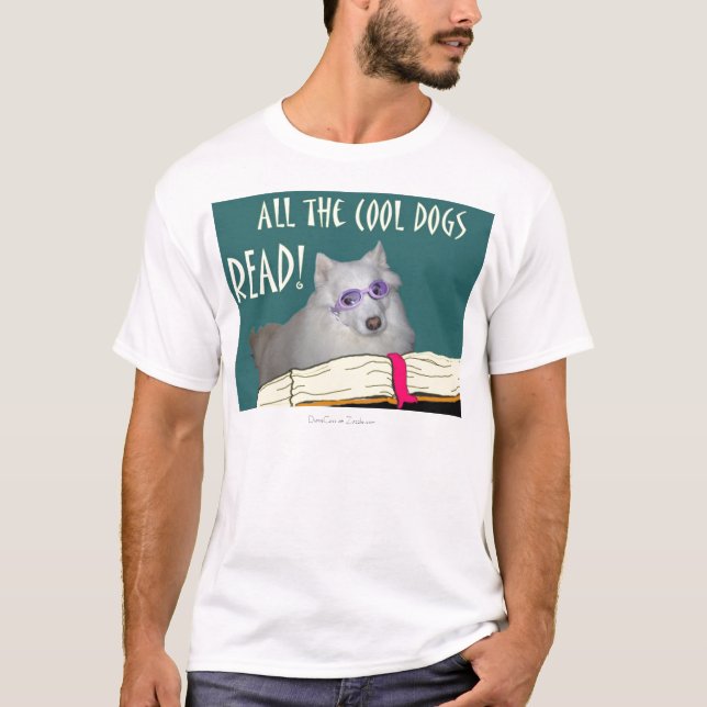Camiseta A biblioteca - Samoyed - cães legal leu a (Frente)