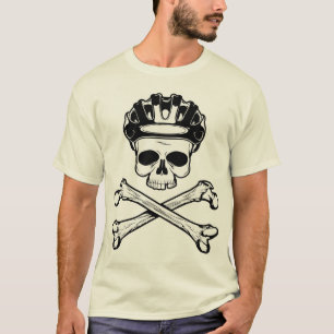 Camiseta A bicicleta ou morre - bicicleta e Crossbones