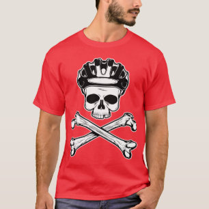 Camiseta A bicicleta ou morre - bicicleta e Crossbones