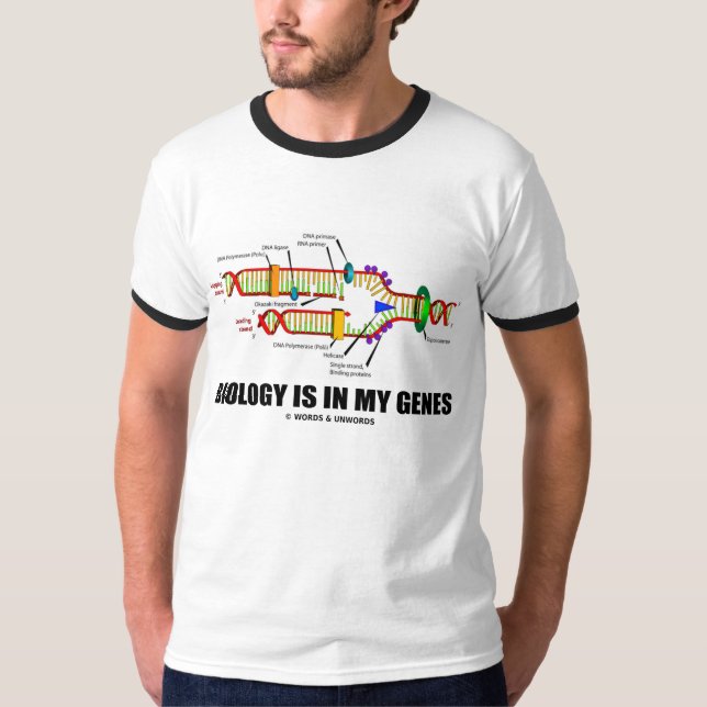 Camiseta A biologia está em meus genes (a réplica do ADN) (Frente)