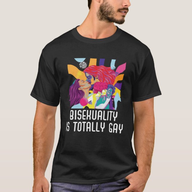 Camiseta A bissexualidade é o Orgulho Arco-Íris totalmente  (Frente)
