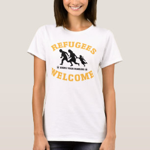Camiseta A boa vinda dos refugiados traz sua família