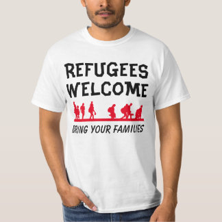 Camiseta A boa vinda dos refugiados traz sua família