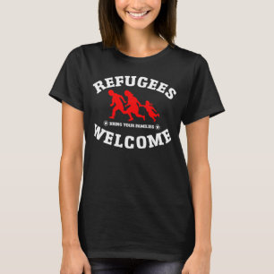 Camiseta A boa vinda dos refugiados traz sua família