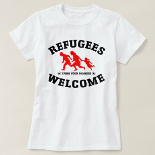 Camiseta A boa vinda dos refugiados traz suas famílias