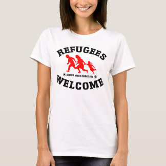 Camiseta A boa vinda dos refugiados traz suas famílias