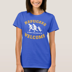 Camiseta A boa vinda dos refugiados traz suas famílias