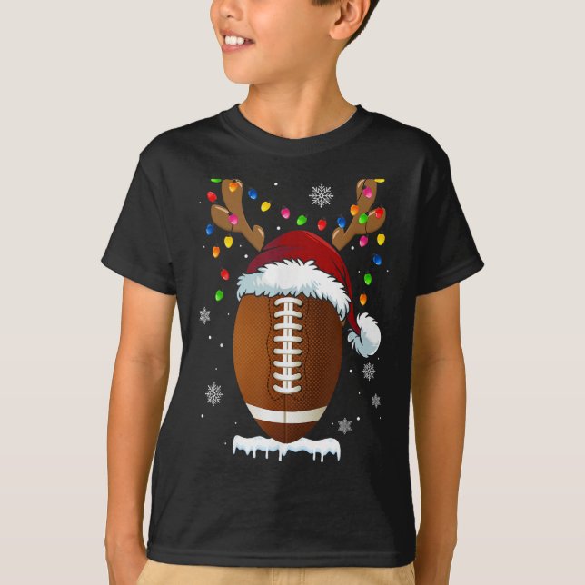 Camiseta A Bola de Futebol de Natal Xmas Luz Homens Engraça (Frente)