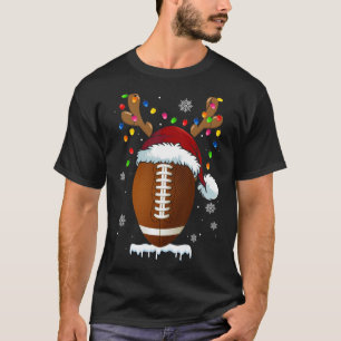 Camiseta A Bola de Futebol de Natal Xmas Luz Homens Engraça