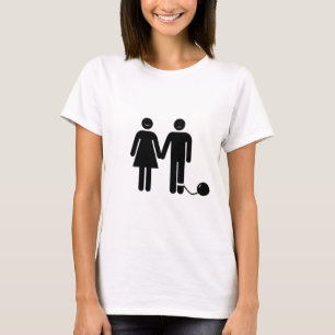 Camiseta A "bola e" o noivo acorrentado
