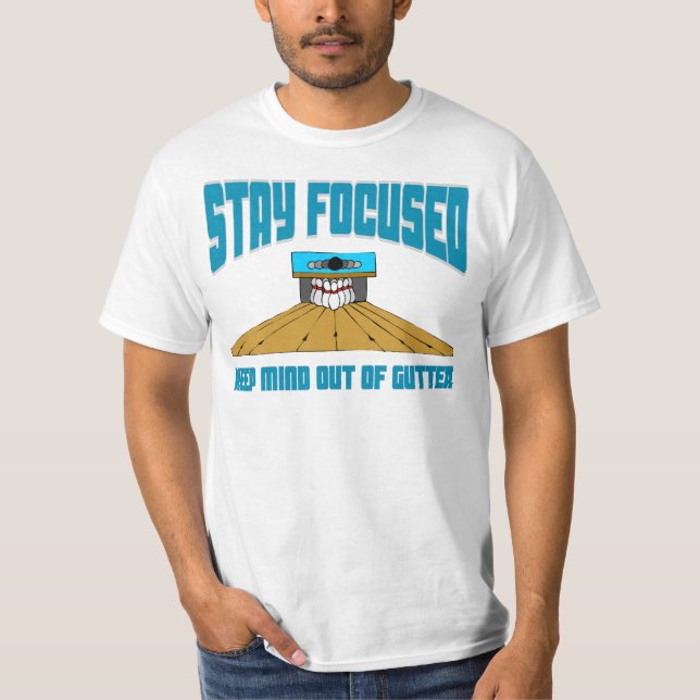 Camiseta A boliche engraçada mantem a mente fora da calha (Frente)