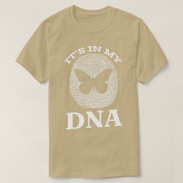 Camiseta A Borboleta Está No Meu DNA Fingerprint Borboleta (Frente do Design)