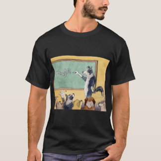 Camiseta A Border Collie dog teaches his pup pupils maths  