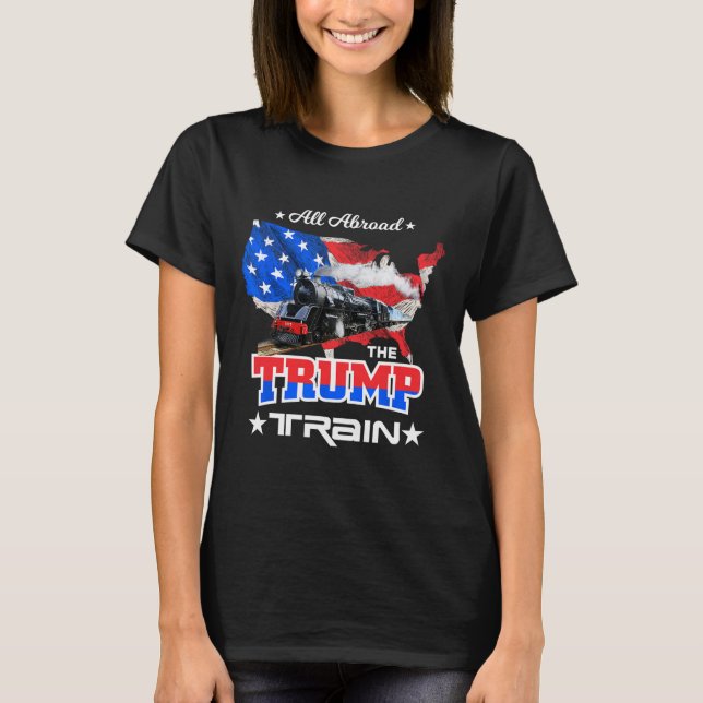 Camiseta A Bordo Do Comboio De Bomba De 2022 Bandeira Ameri (Frente)