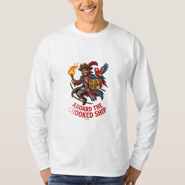 Camiseta A bordo do navio torto (Frente)
