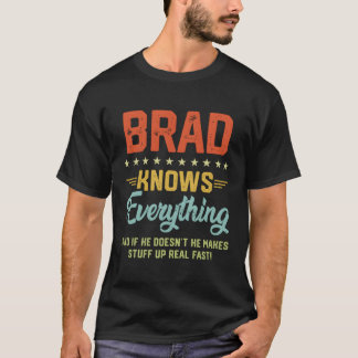 Camiseta A Brad Sabe Tudo Nomeia Piadas Personalizadas