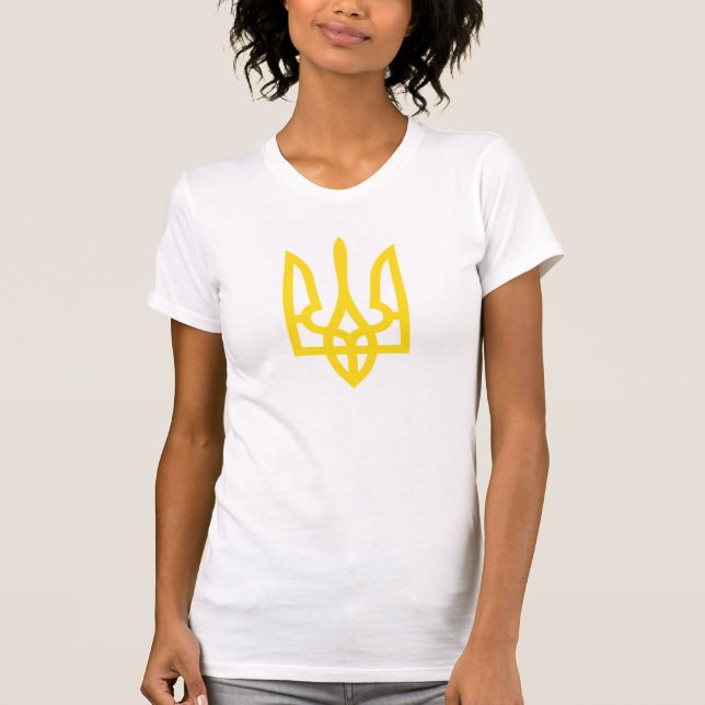 Camiseta A brasão do estado de Ucrânia - tryzub (Frente)