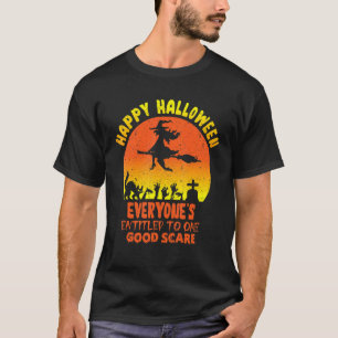Camiseta A Bruxa Assustadora De Uma Vassoura Voadora Está V