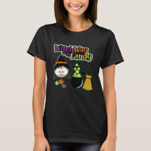 Camiseta A Bruxa Do Halloween Vai Para O Docinho