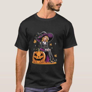 Camiseta A Bruxa Na moda com Sua Pumpkin