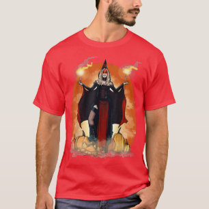 Camiseta A Bruxa Vem Crianças Pequenas, Humor Spooky Hallow
