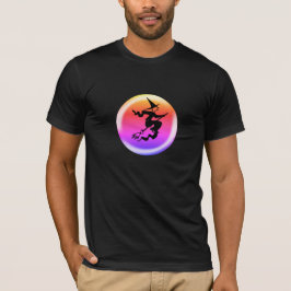 Camiseta A bruxa voadora de Halloween assusta fantasia engr
